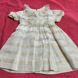 SYLVIA WHYTE for Neiman-Marcus 2T special occasion dress. Ivory, gold and silver